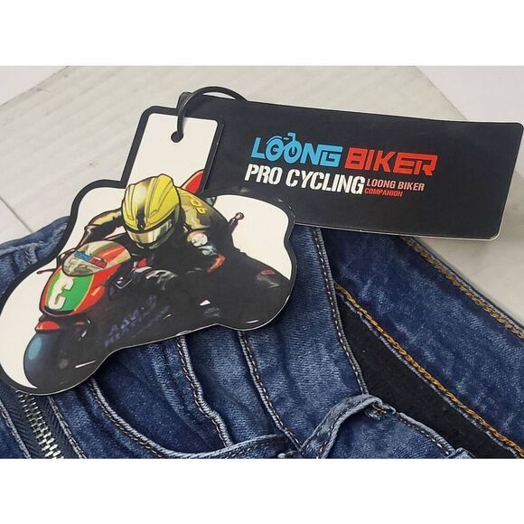Loong Biker Mens Motorcycle Pants Protective Riding Black Jeans Size 32 - New No - Picture 5 of 12